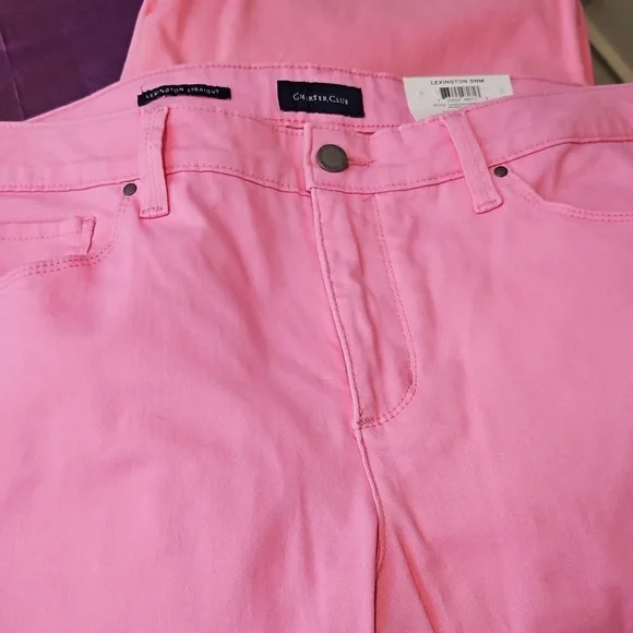 Charter Club Lexington Pink Straight Leg Jeans Size 12 NWT - Picture 2 of 5
